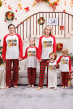 Impressão Vermelha Natal Família Combinando Sleepwear Pijama Sets com Plaid