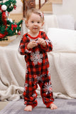Pijamas de Natal Combinando com Família com Plaid Vermelho