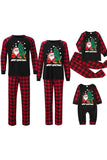 Preto & Vermelho Plaid Combinando Pijamas de Natal da Família com Estampa