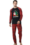 Preto & Vermelho Plaid Combinando Pijamas de Natal da Família com Estampa
