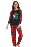Preto & Vermelho Plaid Combinando Pijamas de Natal da Família com Estampa