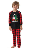 Preto & Vermelho Plaid Combinando Pijamas de Natal da Família com Estampa