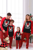 Red Plaid Natal Fmaily Imprimir Conjuntos de Pijamas com Cão