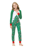 Árvore de Natal Verde Família Combinando Conjunto de Pijama