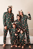 Verde escuro impresso família Natal One Piece Pijamas