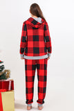Natal Família Red Grid Bear Print Pijamas set