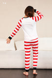 Red Stripes Bonecos de neve Natal Família Pijamas set