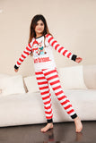 Red Stripes Bonecos de neve Natal Família Pijamas set