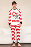Red Stripes Bonecos de neve Natal Família Pijamas set