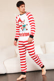 Red Stripes Bonecos de neve Natal Família Pijamas set