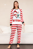 Red Stripes Bonecos de neve Natal Família Pijamas set