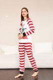 Red Stripes Bonecos de neve Natal Família Pijamas set