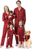 Red Plaid Natal Família Combinando 2 Peças Pijamas set