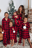 Red Plaid Natal Família Combinando 2 Peças Pijamas set
