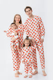 Laranja Print Natal Família Combinando Conjunto de Pijamas