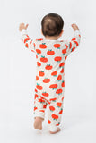 Laranja Print Natal Família Combinando Conjunto de Pijamas