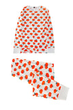 Laranja Print Natal Família Combinando Conjunto de Pijamas