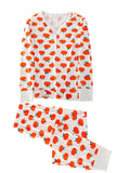 Laranja Print Natal Família Combinando Conjunto de Pijamas