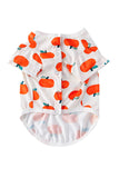 Laranja Print Natal Família Combinando Conjunto de Pijamas