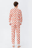 Laranja Print Natal Família Combinando Conjunto de Pijamas