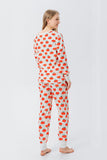 Laranja Print Natal Família Combinando Conjunto de Pijamas