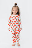 Laranja Print Natal Família Combinando Conjunto de Pijamas