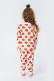 Laranja Print Natal Família Combinando Conjunto de Pijamas