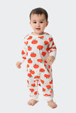 Laranja Print Natal Família Combinando Conjunto de Pijamas