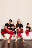 Red Plaid Natal Família combinando conjunto de pijamas com mangas curtas
