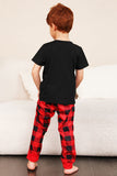 Red Plaid Natal Família combinando conjunto de pijamas com mangas curtas