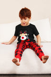 Red Plaid Natal Família combinando conjunto de pijamas com mangas curtas