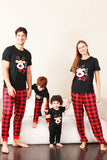 Red Plaid Natal Família combinando conjunto de pijamas com mangas curtas
