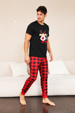 Red Plaid Natal Família combinando conjunto de pijamas com mangas curtas