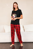 Red Plaid Natal Família combinando conjunto de pijamas com mangas curtas