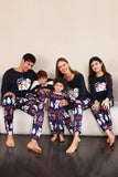 Navy Print Natal Família Combinando Conjunto de Pijamas