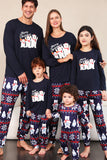 Navy Print Natal Família Combinando Conjunto de Pijamas