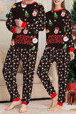 Papai Noel e árvore de Natal Família Negra combinando conjunto de pijamas