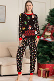 Papai Noel e árvore de Natal Família Negra combinando conjunto de pijamas