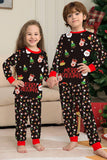Papai Noel e árvore de Natal Família Negra combinando conjunto de pijamas