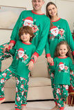 Papai Noel verde e veado Natal Família combinando conjunto de pijamas