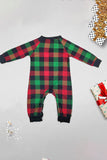 Verde e Vermelho Grade Veado Natal Família Combinando Pajamas set