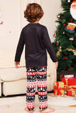 Natal Veado Preto e Família Floco de Neve combinando conjunto de pijamas