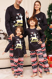 Natal Veado Preto e Família Floco de Neve combinando conjunto de pijamas