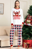 Veado Branco e Plaid Vermelho Natal Família Combinando Pajamas set