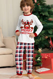Veado Branco e Plaid Vermelho Natal Família Combinando Pajamas set