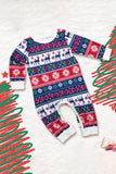 Veado branco e azul Snowflake Padrão Natal Família Combinando Pijamas set