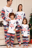 Veado branco e azul Snowflake Padrão Natal Família Combinando Pijamas set