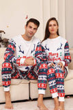 Veado branco e azul Snowflake Padrão Natal Família Combinando Pijamas set