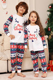 Veado branco e azul Snowflake Padrão Natal Família Combinando Pijamas set