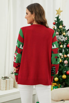 Rena vermelha com cachecol camisola de Natal